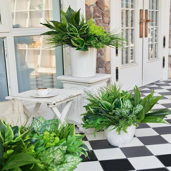 Lot de 18 plantes artificielles – Tiges de verdure imitation plastique pour décoration intérieure et extérieure, jardin suspendu-Lytech - Image 4