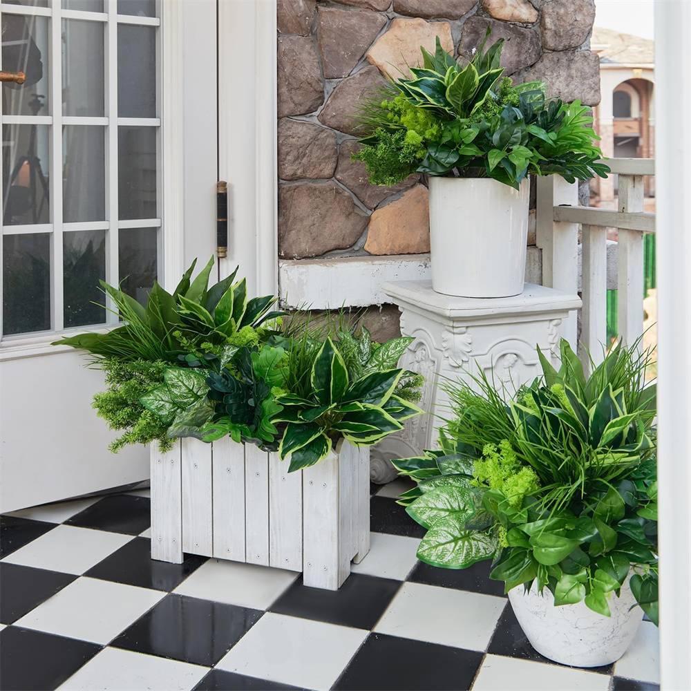 Lot de 18 plantes artificielles – Tiges de verdure imitation plastique pour décoration intérieure et extérieure, jardin suspendu-Lytech - Image 6