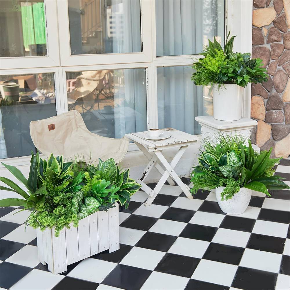 Lot de 18 plantes artificielles – Tiges de verdure imitation plastique pour décoration intérieure et extérieure, jardin suspendu-Lytech - Image 3