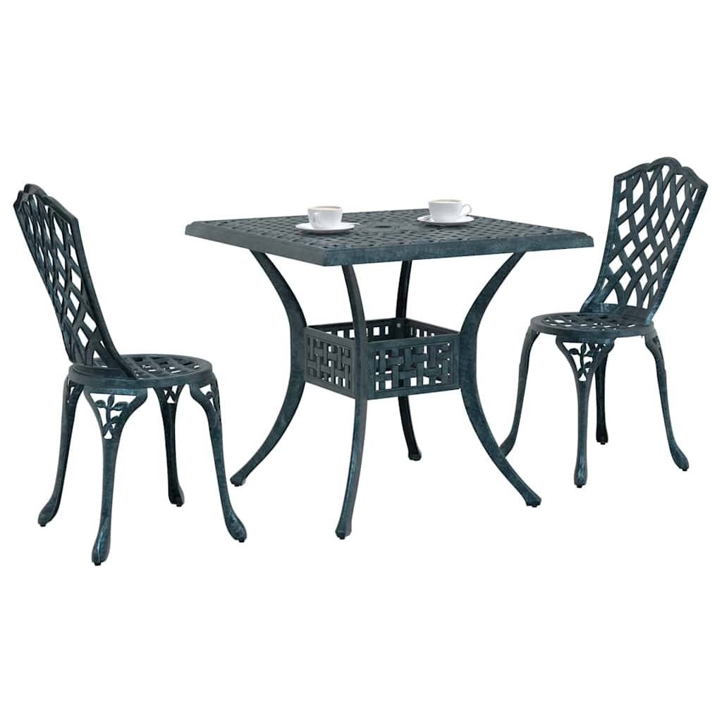 Ensemble de tables de jardin aluminium coulé vert 80 x 80 x 75 cm - PANGIVO - Image 3