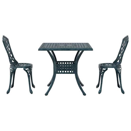 Ensemble de tables de jardin aluminium coulé vert 80 x 80 x 75 cm - PANGIVO - Image 6