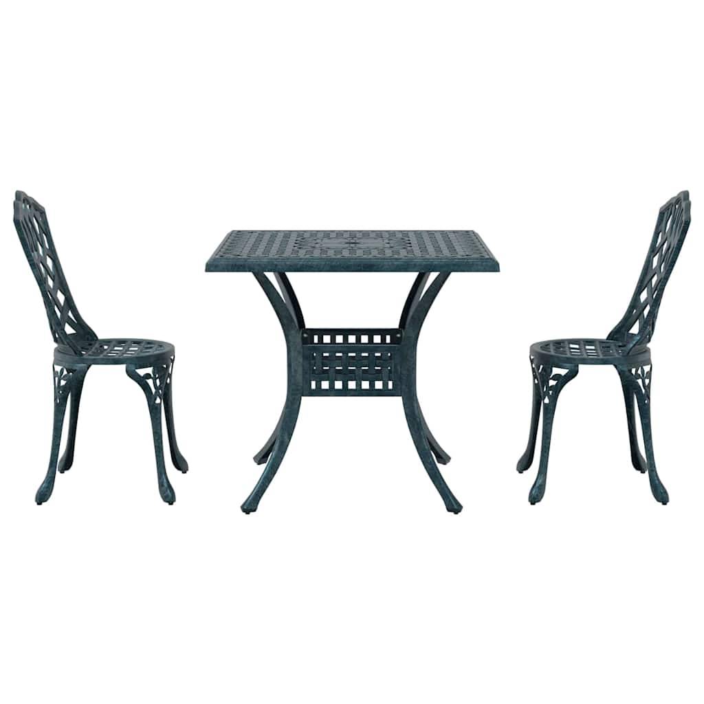 Ensemble de tables de jardin aluminium coulé vert 80 x 80 x 75 cm - PANGIVO - Image 6