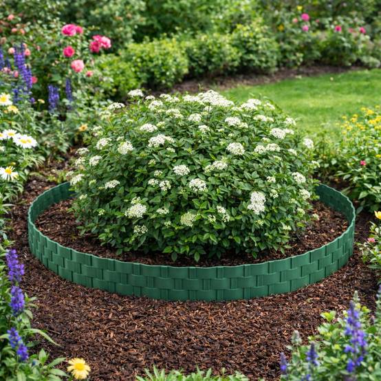 Bordure de pelouse aspect rotin vert 4x80 cm – Bordure jardin plastique flexible massif - Image 6