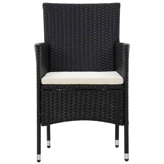 Salon de jardin 5 pcs | Mobilier d'extérieur avec coussins résine tressée noir Maison Chic - Image 9