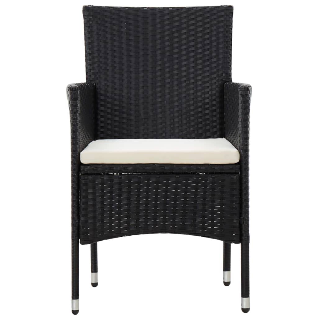 Salon de jardin 5 pcs | Mobilier d'extérieur avec coussins résine tressée noir Maison Chic - Image 9