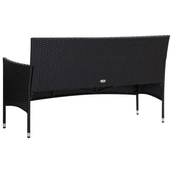 Salon de jardin 5 pcs | Mobilier d'extérieur avec coussins résine tressée noir Maison Chic - Image 5