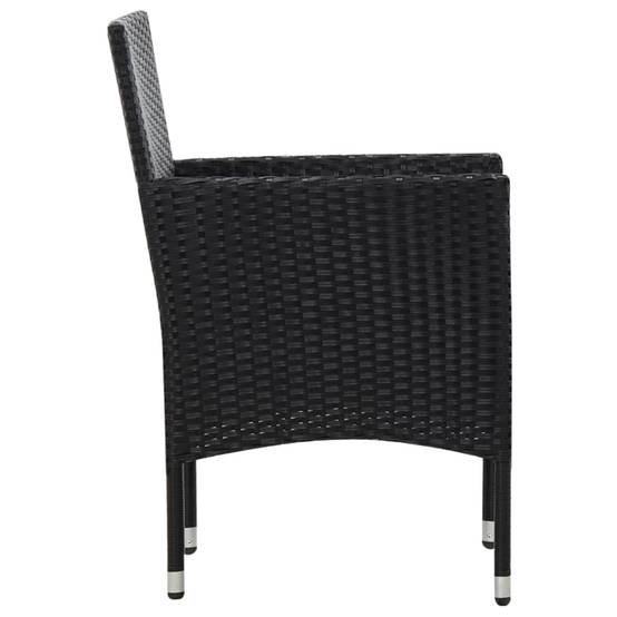 Salon de jardin 5 pcs | Mobilier d'extérieur avec coussins résine tressée noir Maison Chic - Image 10