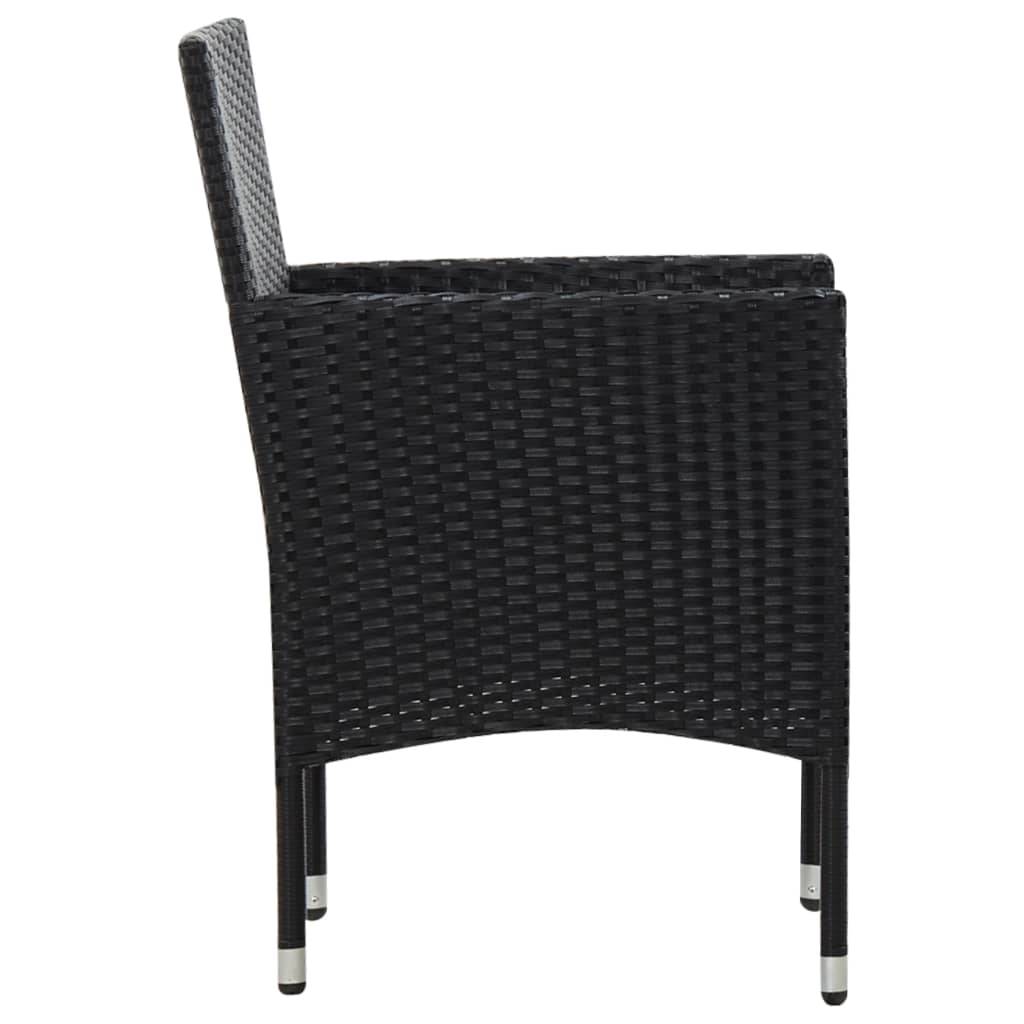 Salon de jardin 5 pcs | Mobilier d'extérieur avec coussins résine tressée noir Maison Chic - Image 10