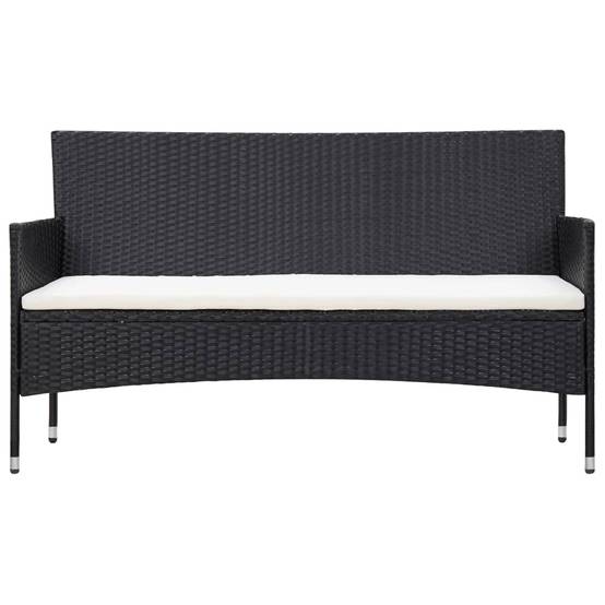 Salon de jardin 5 pcs | Mobilier d'extérieur avec coussins résine tressée noir Maison Chic - Image 4