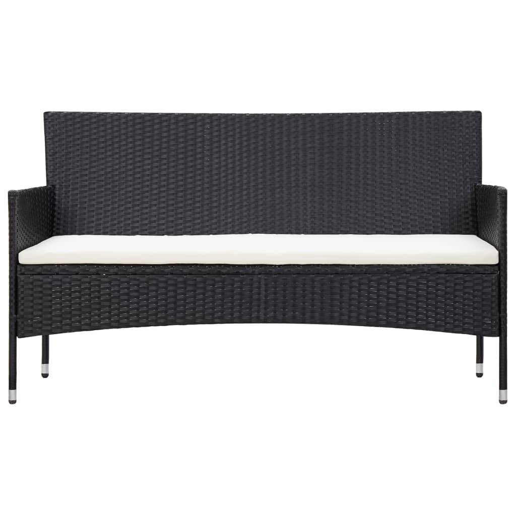Salon de jardin 5 pcs | Mobilier d'extérieur avec coussins résine tressée noir Maison Chic - Image 4