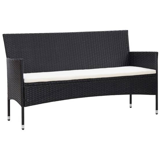 Salon de jardin 5 pcs | Mobilier d'extérieur avec coussins résine tressée noir Maison Chic - Image 3