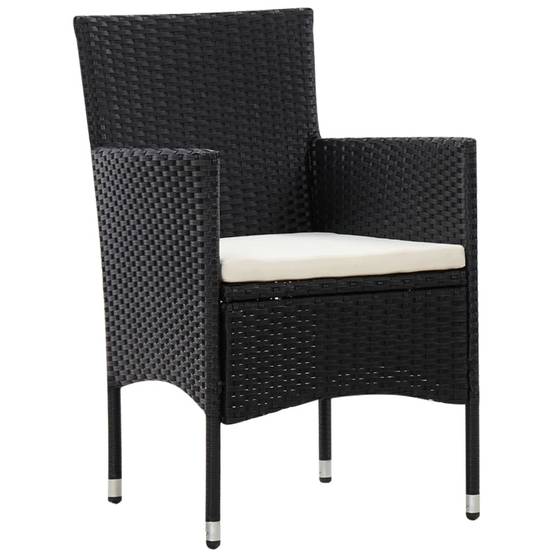 Salon de jardin 5 pcs | Mobilier d'extérieur avec coussins résine tressée noir Maison Chic - Image 8