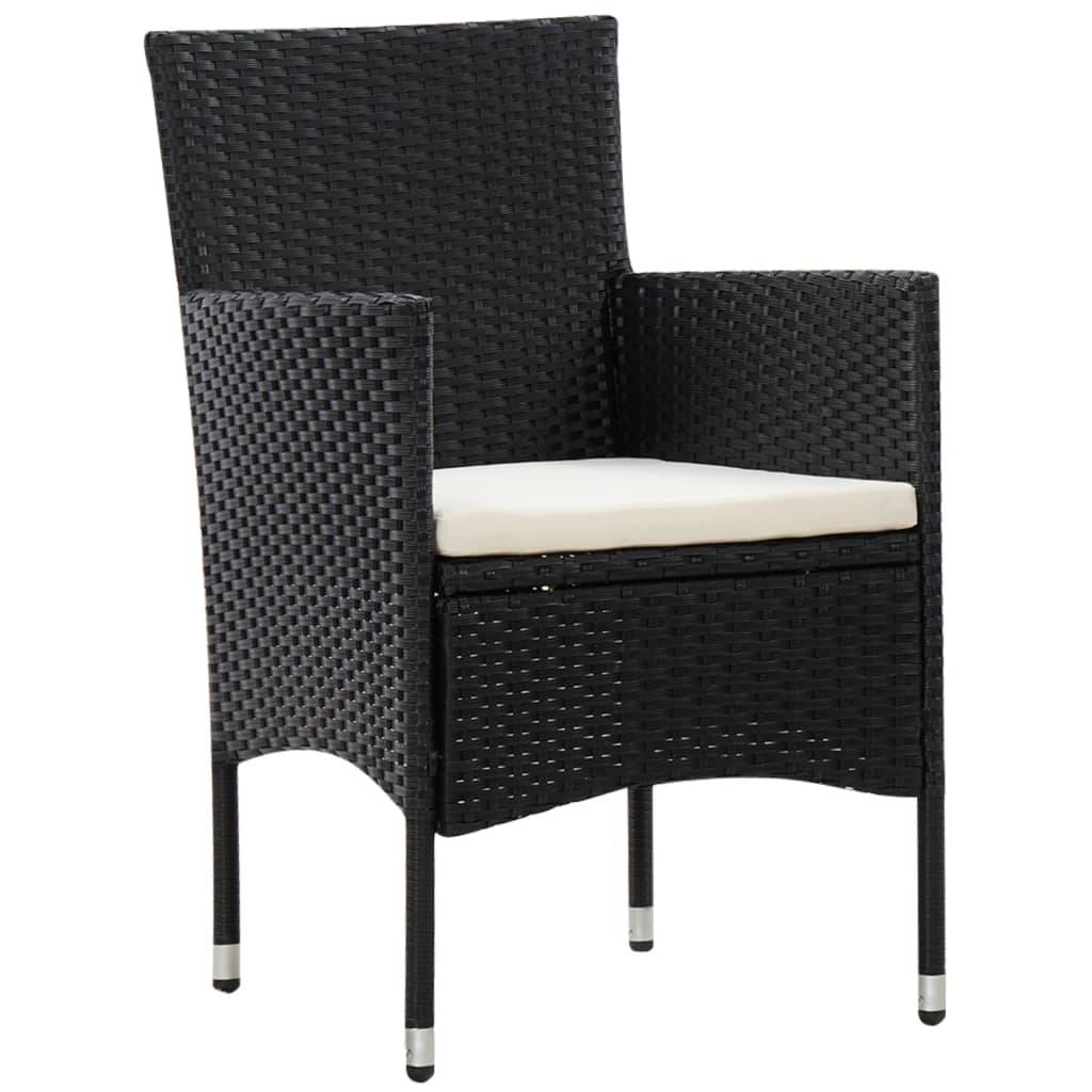 Salon de jardin 5 pcs | Mobilier d'extérieur avec coussins résine tressée noir Maison Chic - Image 8
