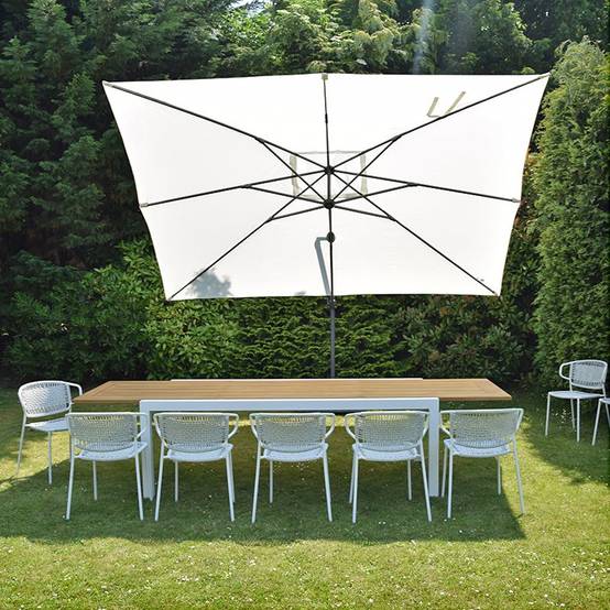 Parasol déporté écru 4x3 m Mercuria - Gecko Jardin - Image 8