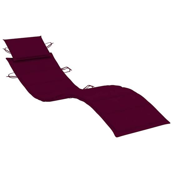 Chaise longue | Transat | Bain de soleil de jardin avec coussin Bois d'acacia solide - Image 6