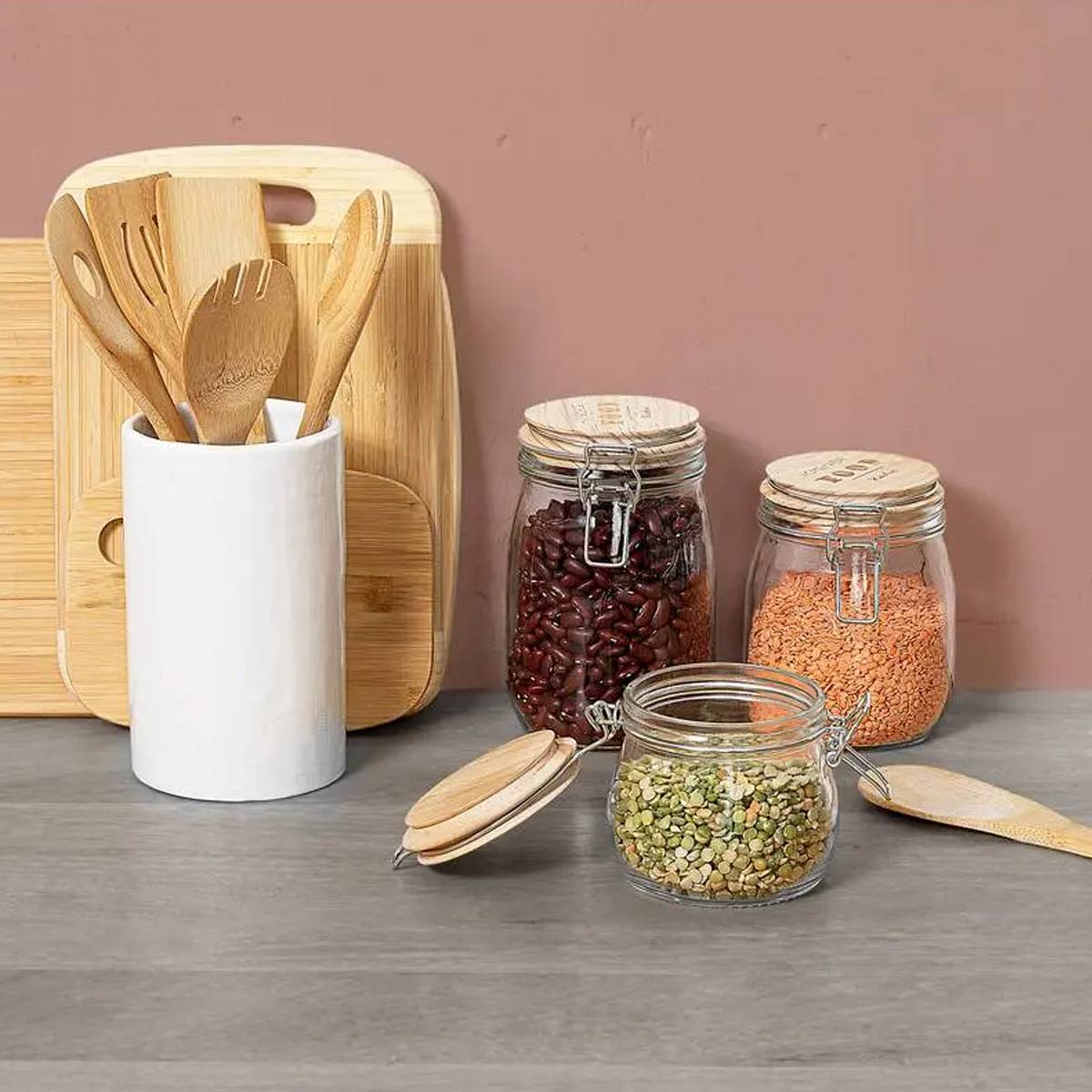 Bocal en Verre "Wording" 1L Transparent - Image 3