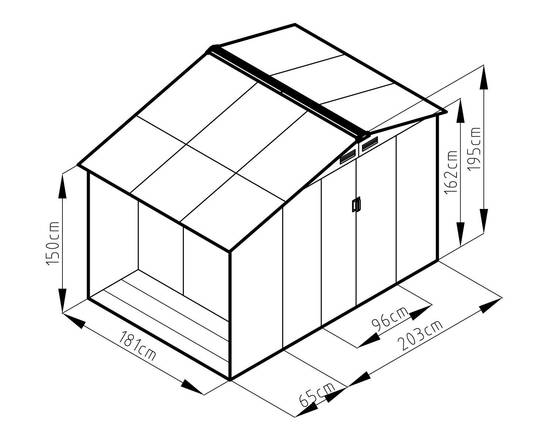Abri de jardin métal avec bûcher 4,85 m² Trigano + kit d'ancrage - Image 3