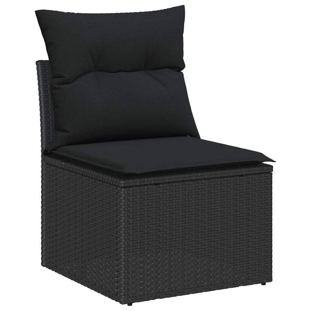 ComfortXL - Salon de Jardin XXL Poly Rotin & Bois Acacia 12 Pièces Modulables pour Grand Patio Noir – ComfortXL Outdoor Living - Image 4