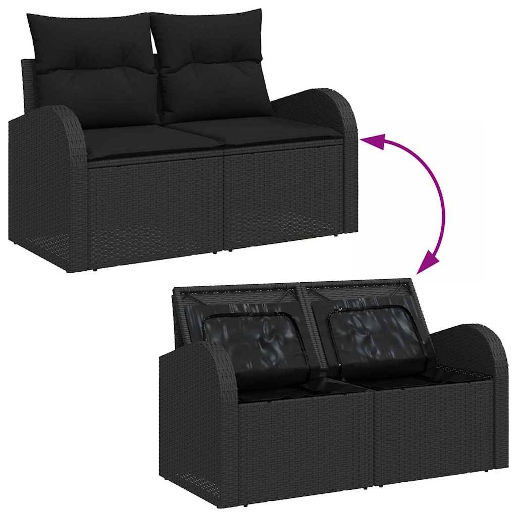ComfortXL - Salon de Jardin XXL Poly Rotin & Bois Acacia 12 Pièces Modulables pour Grand Patio Noir – ComfortXL Outdoor Living - Image 8