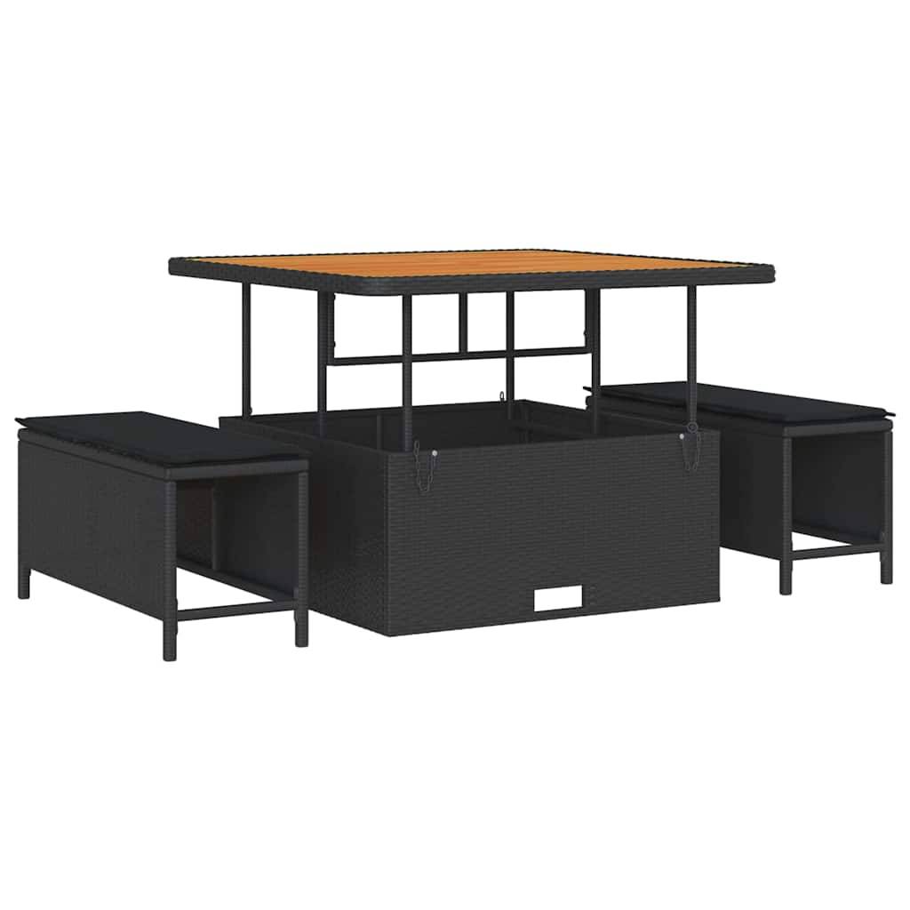 ComfortXL - Salon de Jardin XXL Poly Rotin & Bois Acacia 12 Pièces Modulables pour Grand Patio Noir – ComfortXL Outdoor Living - Image 7