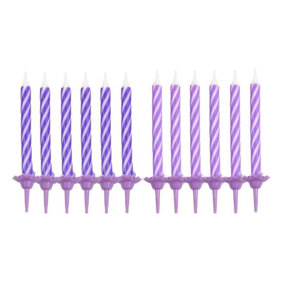Lot de 24 Bougies d'Anniversaire "Nuance" 6cm Prune - Image 1