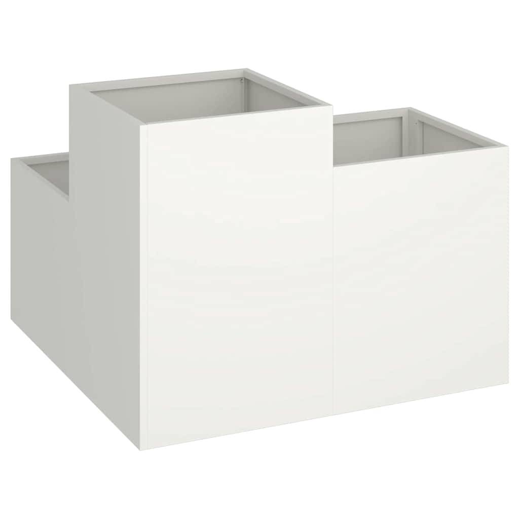 Maison Chic - Cache-pot | Bac à fleurs de jardin Blanc 80 x 80 x 60 cm Acier - Image 4