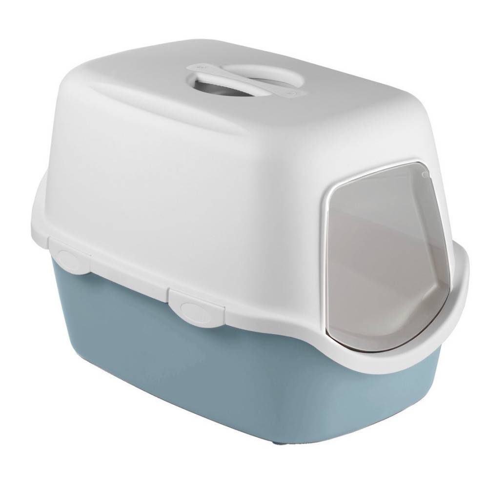 Maison de toilette Cathy filtre bleu acier 40 x 56 x H40 cm,  pour chat - Image 1