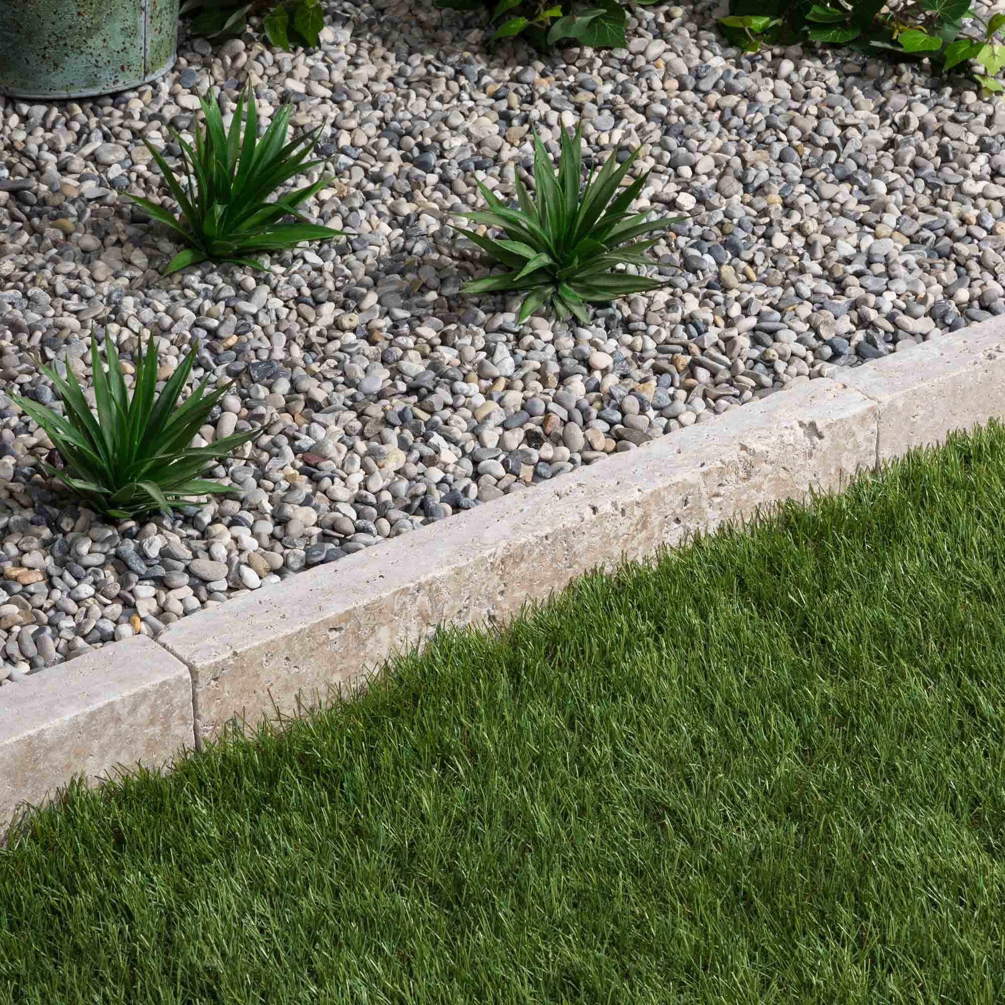 Bordure de jardin Travertin Beige Mix 50x7x5 cm (lot de 40 bordures soit 20 mètres) - RO'MA NATURE - Image 1