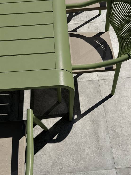 Dcb Garden - Ensemble repas de jardin en aluminium 8 places - Vert olive - HANOI - Image 6