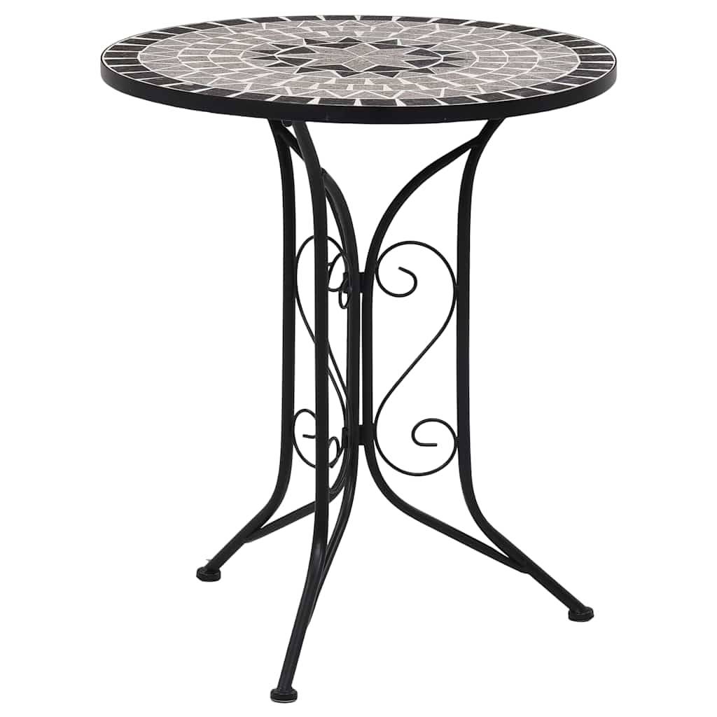 Table de jardin | Table de bistro mosaïque Gris 60 cm Céramique - Image 2