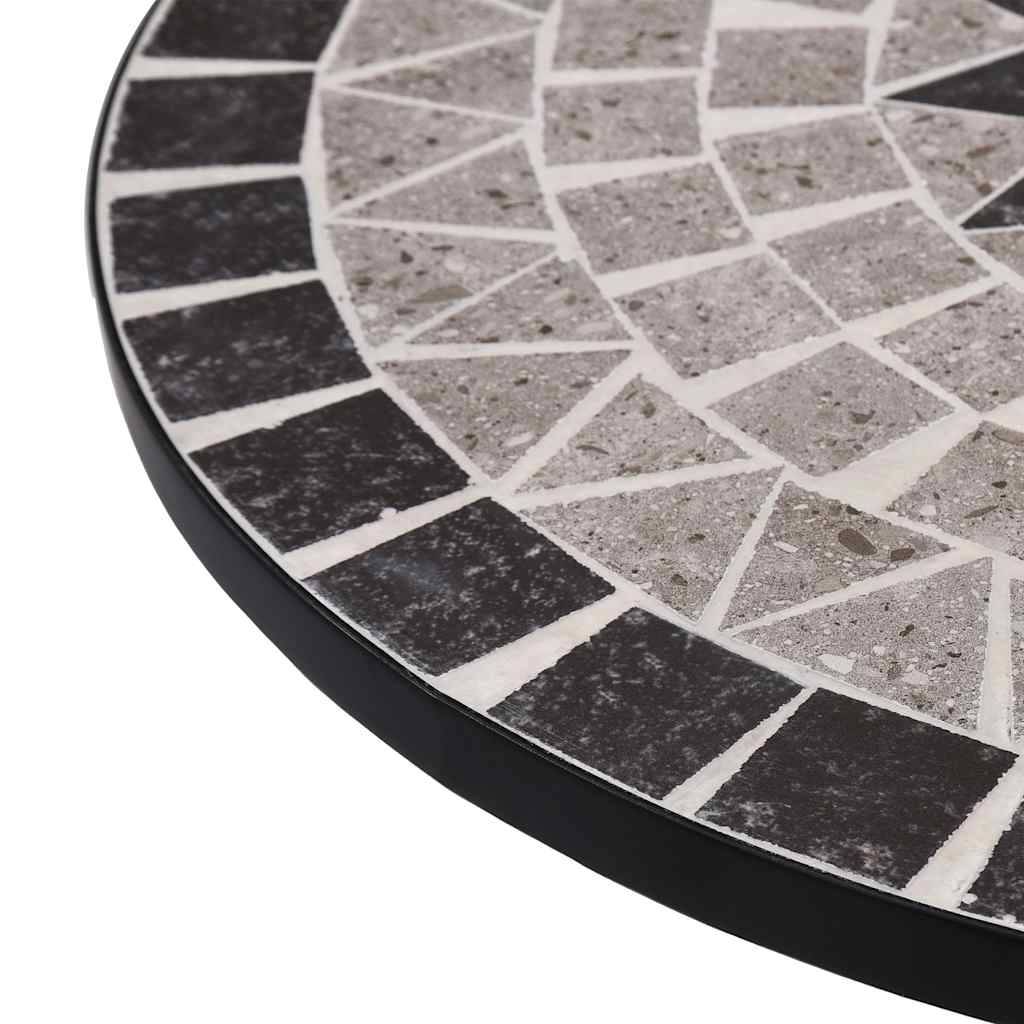 Table de jardin | Table de bistro mosaïque Gris 60 cm Céramique - Image 5
