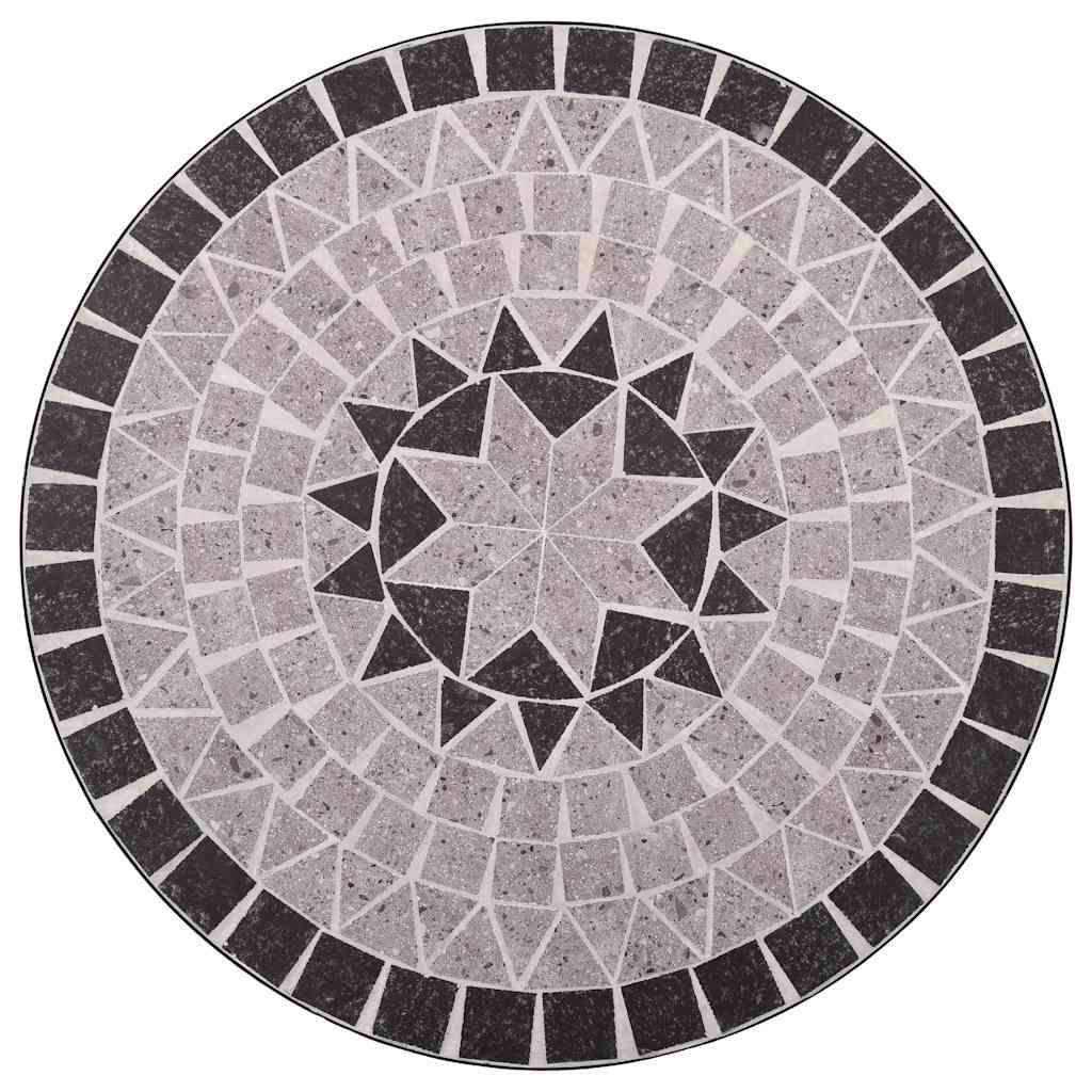 Table de jardin | Table de bistro mosaïque Gris 60 cm Céramique - Image 4