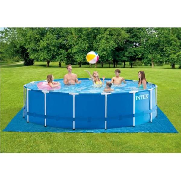 Intex - Kit Piscine hors sol tubulaire INTEX - Metal Frame - 457 x 122 cm - Ronde (Pompe, bâche, tapis de sol, échelle) - 28242NP - Image 2