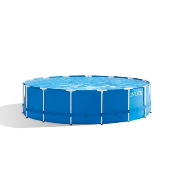 Intex - Kit Piscine hors sol tubulaire INTEX - Metal Frame - 457 x 122 cm - Ronde (Pompe, bâche, tapis de sol, échelle) - 28242NP - Image 1