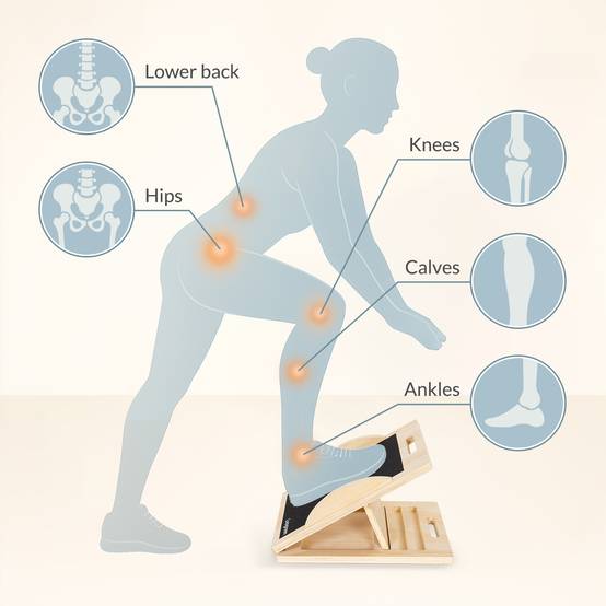 Leogreen 2 en 1 Planche inclinée et Balance Board en Bois, Pliable Réglable 4 Niveaux, avec Poignée, pour Étirement Mollets, Yoga et L'équilibre - Image 7