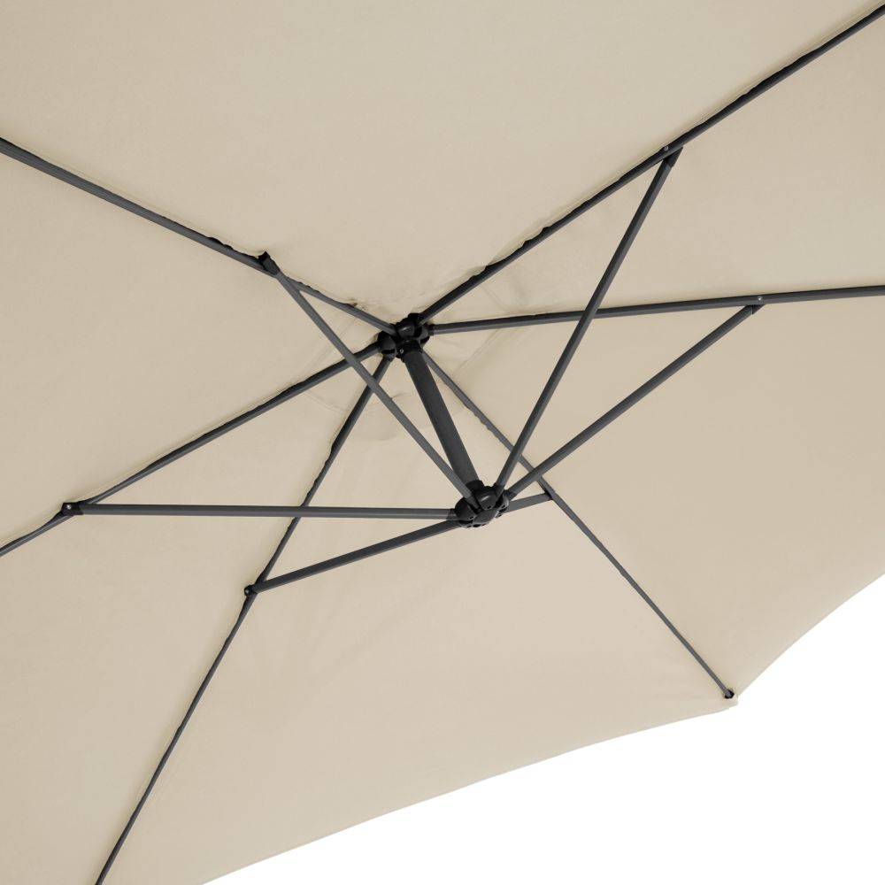 Helloshop26 - Parasol 350 cm avec housse de protection meuble jardin beige - Image 6