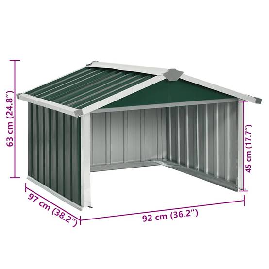 Abri pour robot tondeuse acier galvanisé vert 92 x 97 x 63 cm - PANGIVO - Image 9