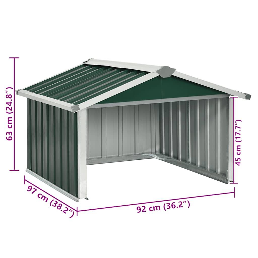 Abri pour robot tondeuse acier galvanisé vert 92 x 97 x 63 cm - PANGIVO - Image 9