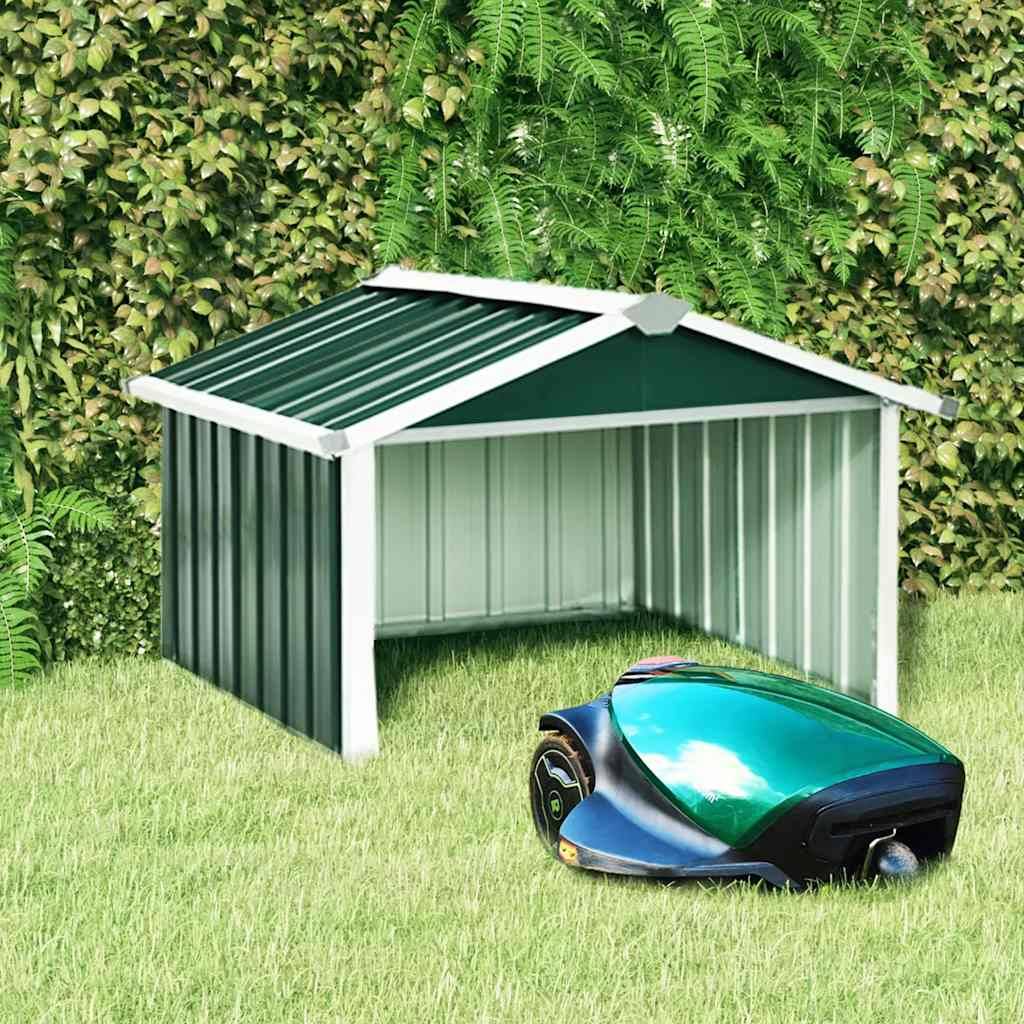 Abri pour robot tondeuse acier galvanisé vert 92 x 97 x 63 cm - PANGIVO