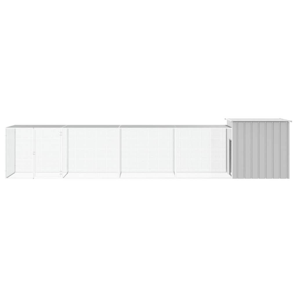 ComfortXL - Cage Poules Acier Galvanisé Extérieur Volailles Parc Modulable 500x91x100cm Gris - ComfortXL Outdoor Living - Image 3