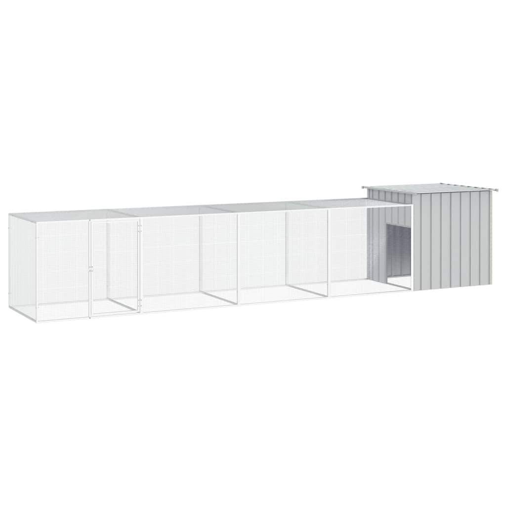 ComfortXL - Cage Poules Acier Galvanisé Extérieur Volailles Parc Modulable 500x91x100cm Gris - ComfortXL Outdoor Living - Image 1