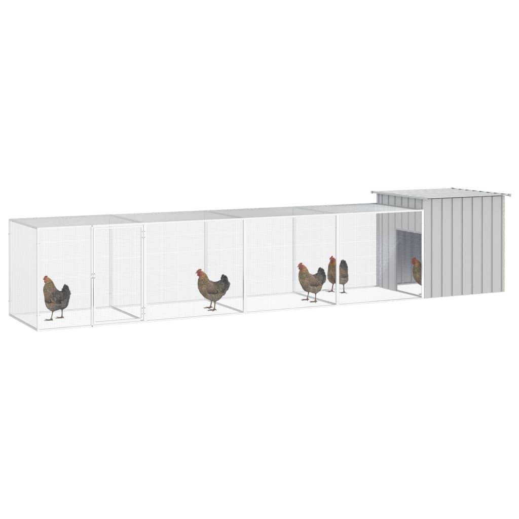 ComfortXL - Cage Poules Acier Galvanisé Extérieur Volailles Parc Modulable 500x91x100cm Gris - ComfortXL Outdoor Living - Image 2
