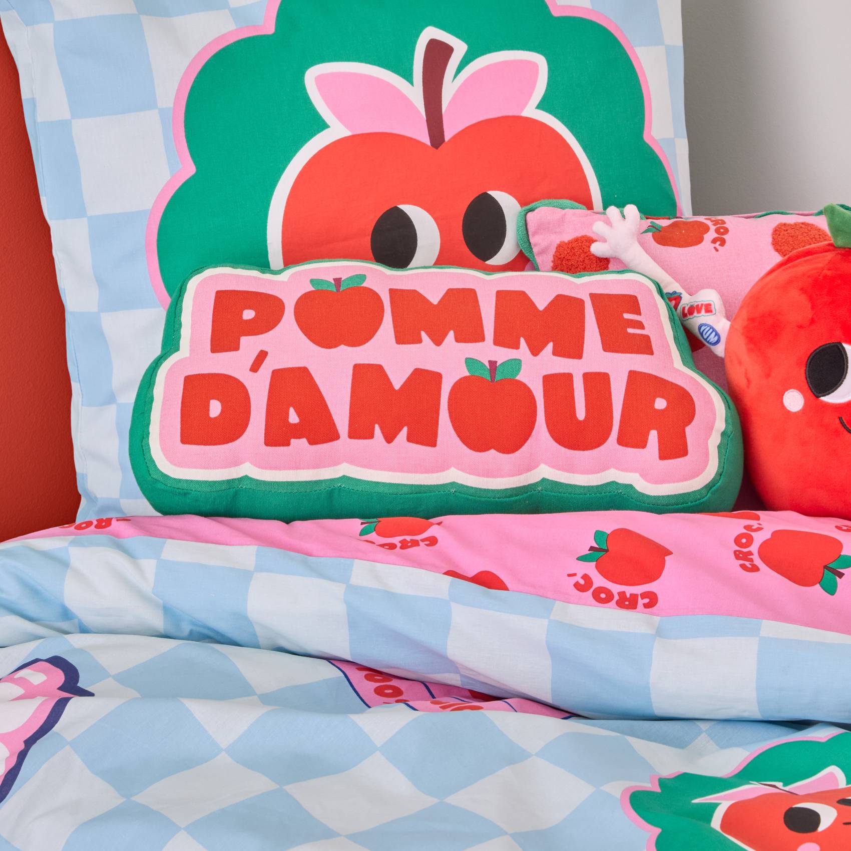 Coussin décoratif "Pomme d'amour" - ATMOSPHERA - Coton - Rouge - Image 3