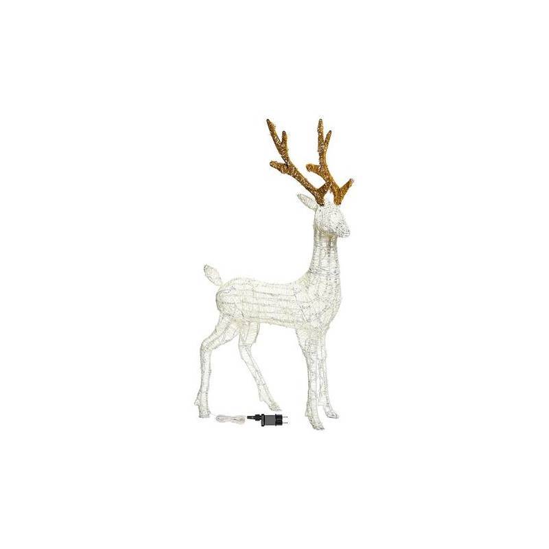 Lotti - Renne lumineux 3D H105cm 200 LED ambré fixe fil tressé crème et marron Smart Connect 31V professionnel Lotti - Image 4