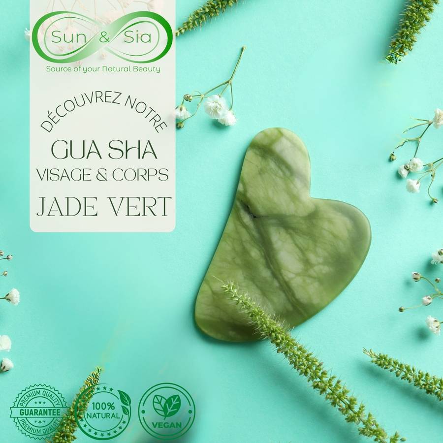 Pack Beauté - Roller Visage + Gua Sha en Pierre Naturelle de Jade Vert + autres produits soin du Visage et du Corps - Image 4
