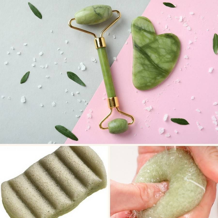 Pack Beauté - Roller Visage + Gua Sha en Pierre Naturelle de Jade Vert + autres produits soin du Visage et du Corps - Image 2