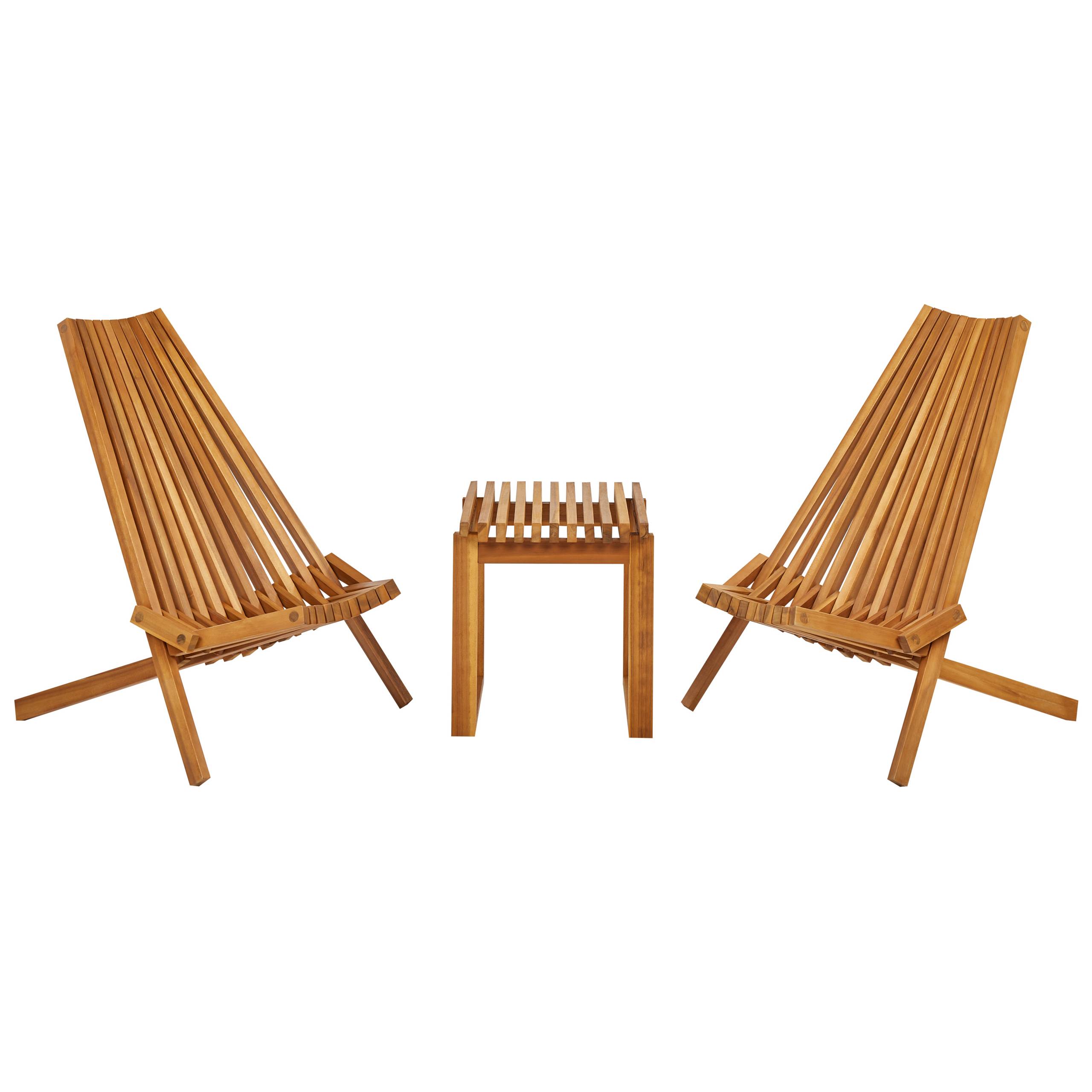 Beliani - Set de bistrot, 2 Personnes Acacia Marron BELLANO - 88x52x83- Beliani - Image 2