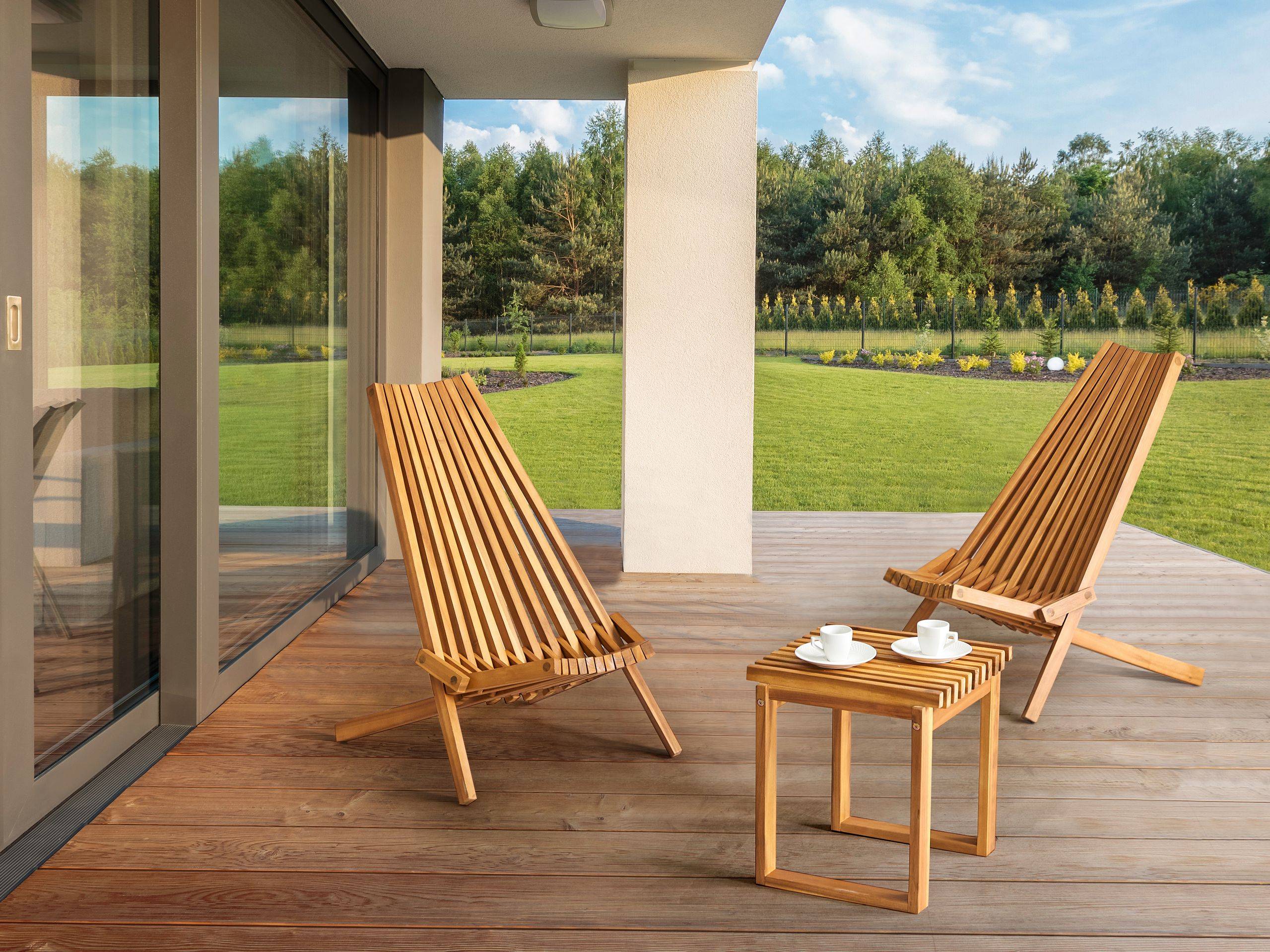 Beliani - Set de bistrot, 2 Personnes Acacia Marron BELLANO - 88x52x83- Beliani - Image 1