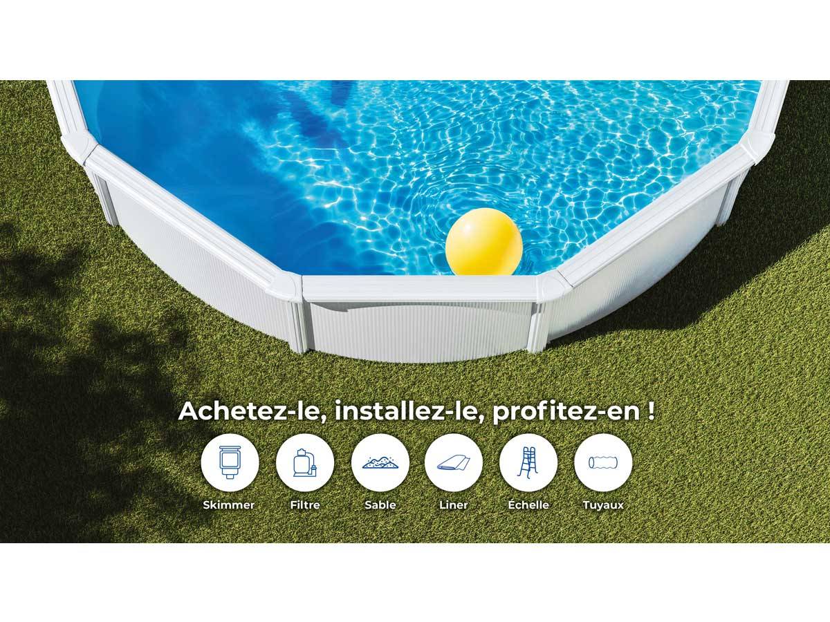 Gré - Piscine acier blanc Fidji ronde 3,20 x 1,22 m - Gré - Image 3
