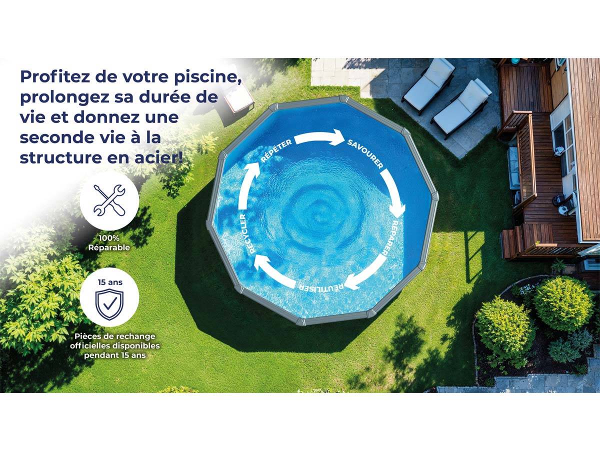 Gré - Piscine acier blanc Fidji ronde 3,20 x 1,22 m - Gré - Image 8